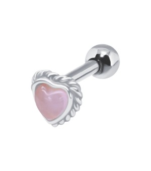 Pink Milky Heart Helix Ear Piercing TIP-3413